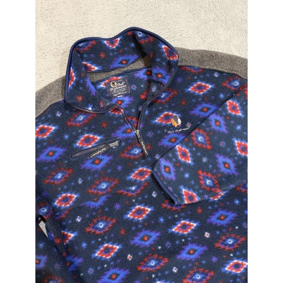 VTG Peak Performance Pile Men's L Aztec Quarter Zip Fleece Sweater Mountainwear
